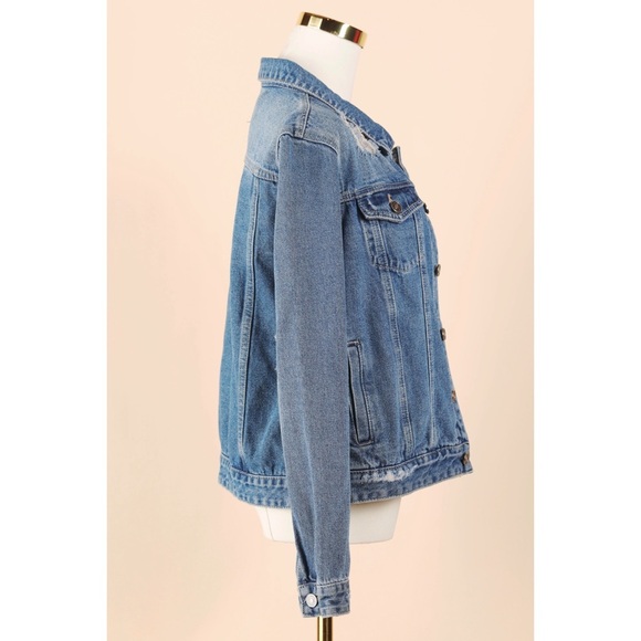 Sz XL KanCan Los Angeles Henney Classic Trucker Jacket In Medium Wash GUC - Picture 2 of 6